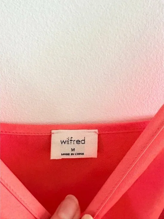 Aritzia Wilfred Only Satin Midi Slip Dress Coral Pink Size Medium - Picture 6 of 7